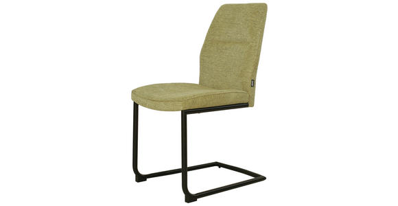 SCHWINGSTUHL in Eisen Mikrofaser - Schwarz/Grün, Design, Textil/Metall (45/91/62cm) - Xora