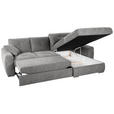 ECKSOFA in Mikrofaser Grau  276/193 cm  - Chromfarben/Grau, MODERN, Kunststoff/Textil (276/193cm) - Hom`in