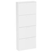 SCHUHSCHRANK Weiß  - Silberfarben/Weiß, Design, Holzwerkstoff/Kunststoff (59/144/17cm) - MID.YOU