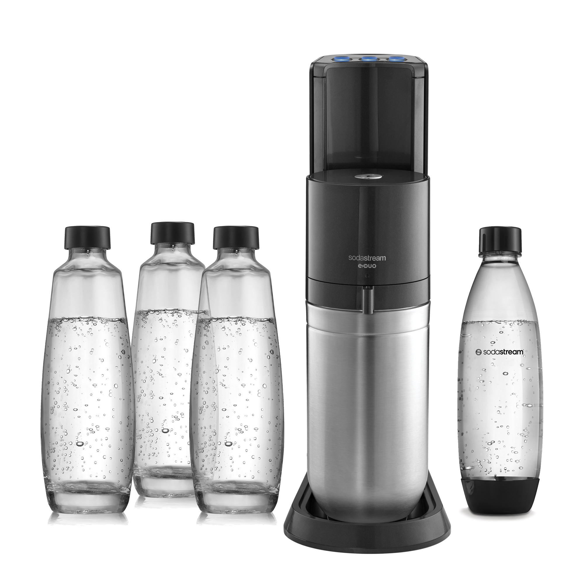 WASSERSPRUDLER E-DUO  - Titanfarben, LIFESTYLE, Glas/Kunststoff (37/44/19cm) - SodaStream