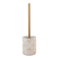 WC SADA - ŠTĚTKA A DRŽÁK - bílá/barvy zlata, Basics, kov/plast (10/37/10cm) - Wenko