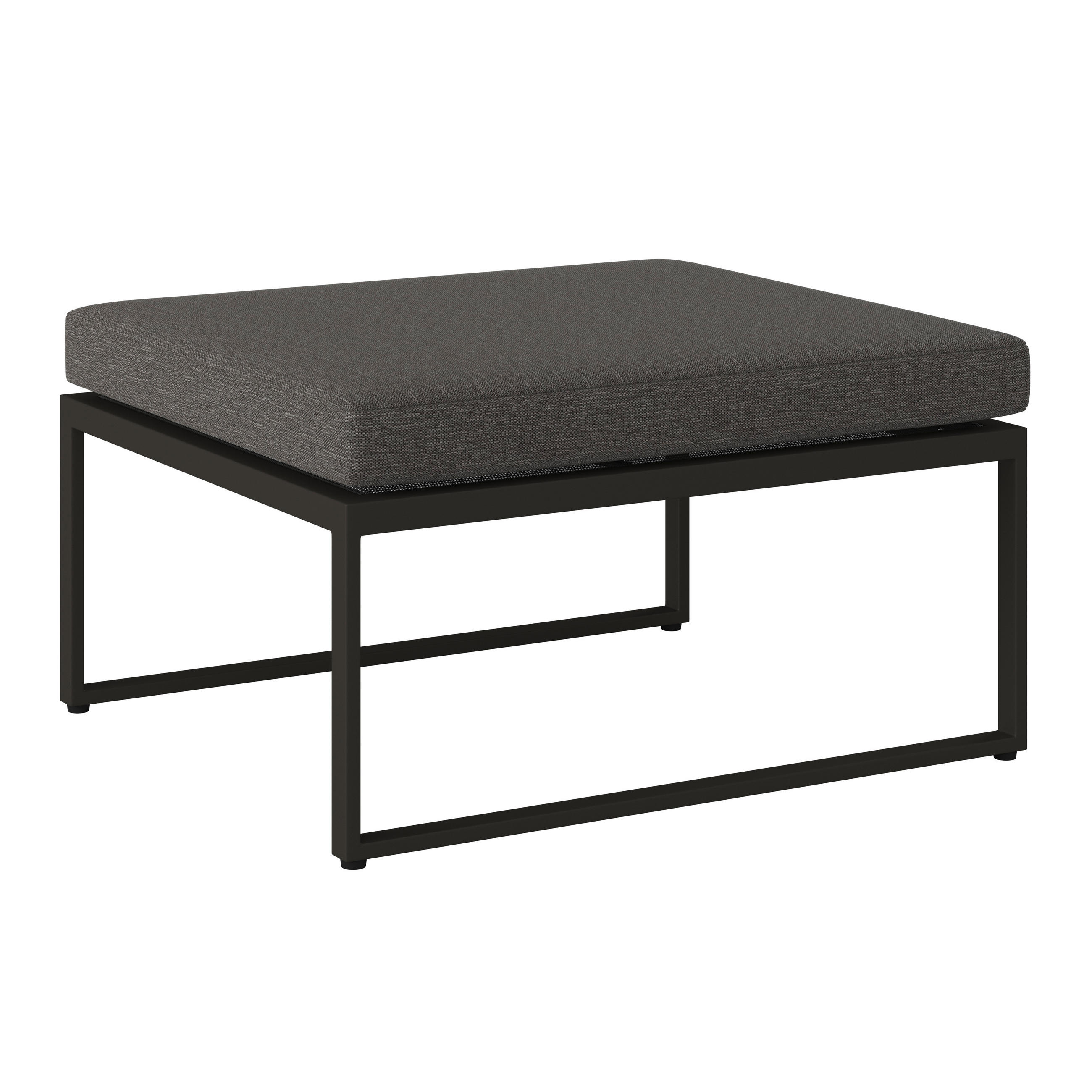 LOUNGEHOCKER - Dunkelgrau/Anthrazit, Design, Textil/Metall (66/43/76cm) - Amatio