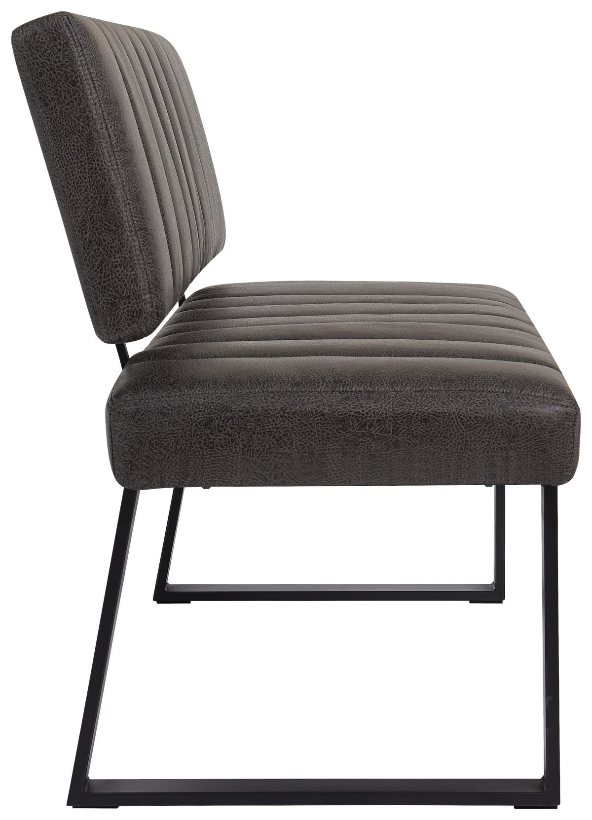 SITZBANK 140/88/60 cm Mikrofaser Grau, Schwarz  - Schwarz/Grau, KONVENTIONELL, Textil/Metall (140/88/60cm) - Landscape