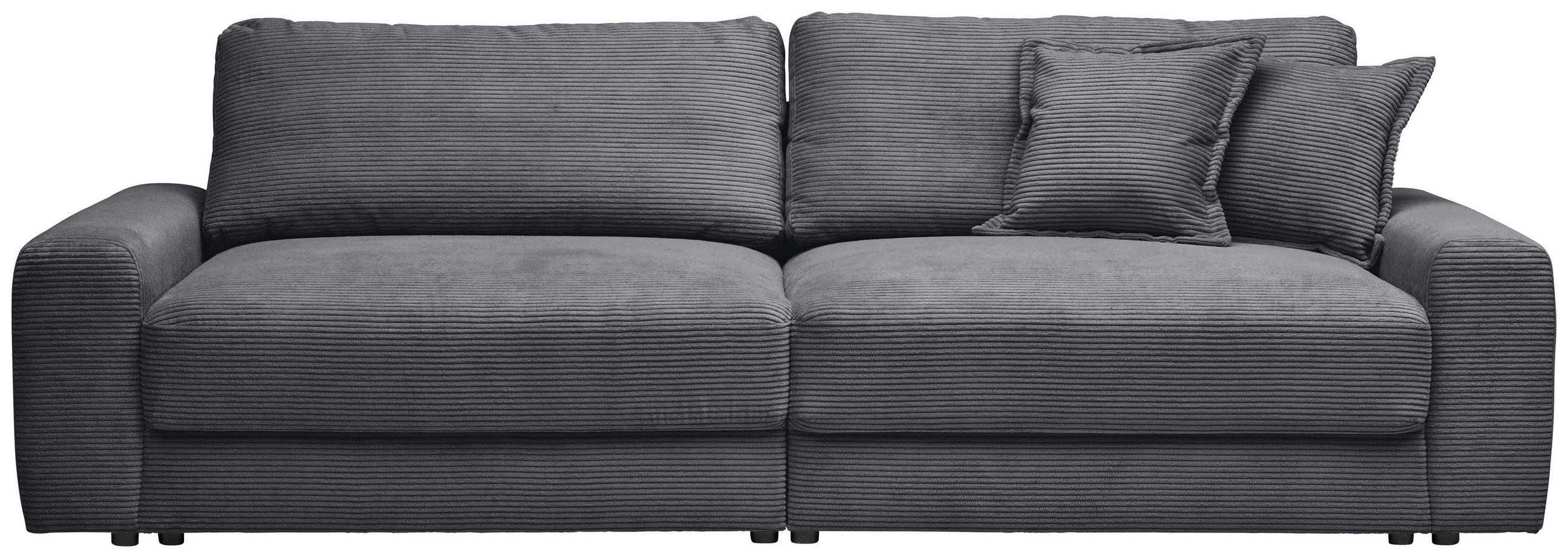 BIGSOFA Cord Graphitfarben - Schwarz/Graphitfarben, MODERN, Kunststoff/Textil (278/93/112cm) - Carryhome