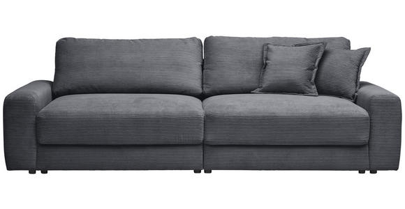 BIGSOFA Cord Graphitfarben - Schwarz/Graphitfarben, MODERN, Kunststoff/Textil (278/93/112cm) - Carryhome