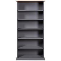 REGAL Kiefer massiv Braun, Grau  - Anthrazit/Braun, MODERN, Holz (90/190/38cm) - Livetastic