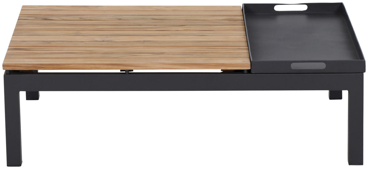 LOUNGETISCH 102/70/27,5 cm Holz  - Anthrazit/Teakfarben, MODERN, Holz/Metall (102/70/27,5cm) - Siena Garden