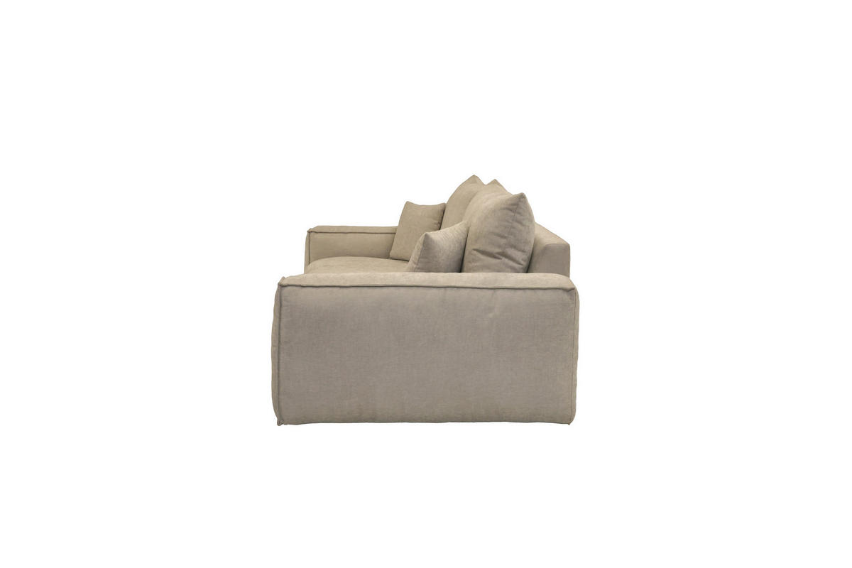 BIGSOFA Chenille Greige  - Greige/Schwarz, MODERN, Kunststoff/Textil (255/76/117cm) - Milino