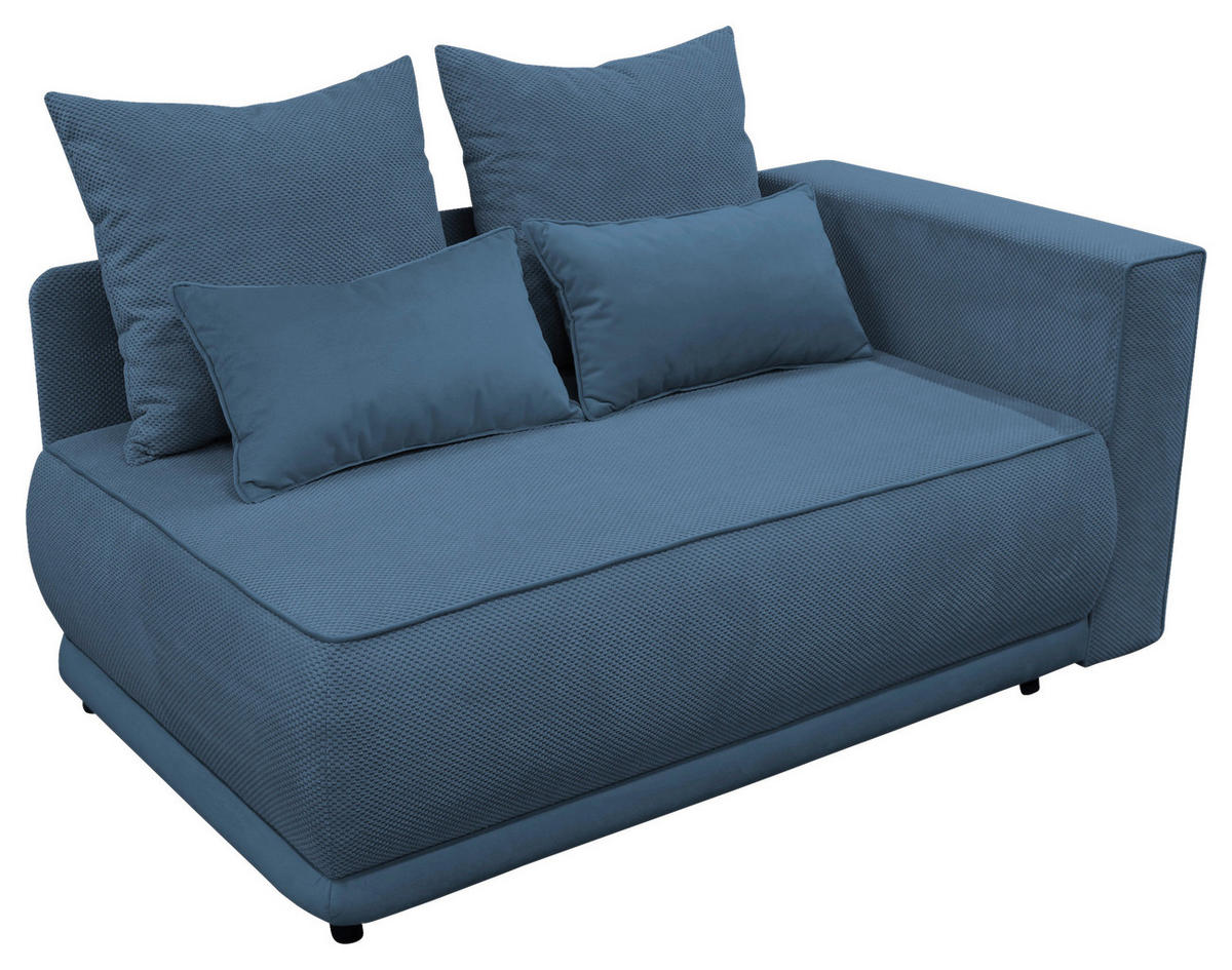 RÉCAMIERE in Plüsch Blau  - Blau/Rosa, Design, Kunststoff/Textil (168/73/99cm) - MID.YOU