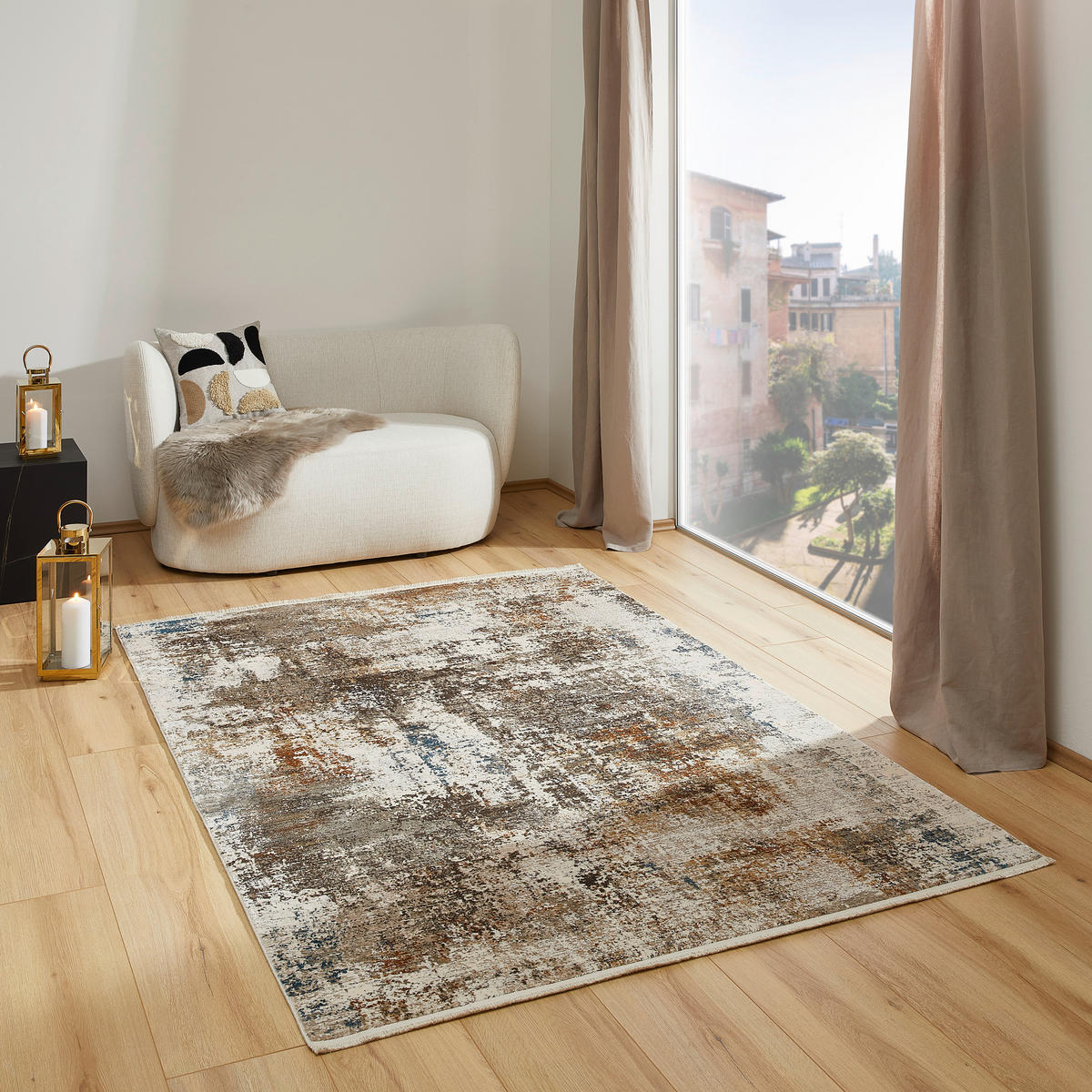 WEBTEPPICH 140/200 cm Creme, Terracotta  - Terracotta/Creme, Design, Textil (140/200cm) - Dieter Knoll