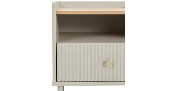 NACHTKÄSTCHEN in Eichefarben, Hellgrau  - Eichefarben/Goldfarben, Design, Holzwerkstoff/Metall (50/54/40cm) - Xora