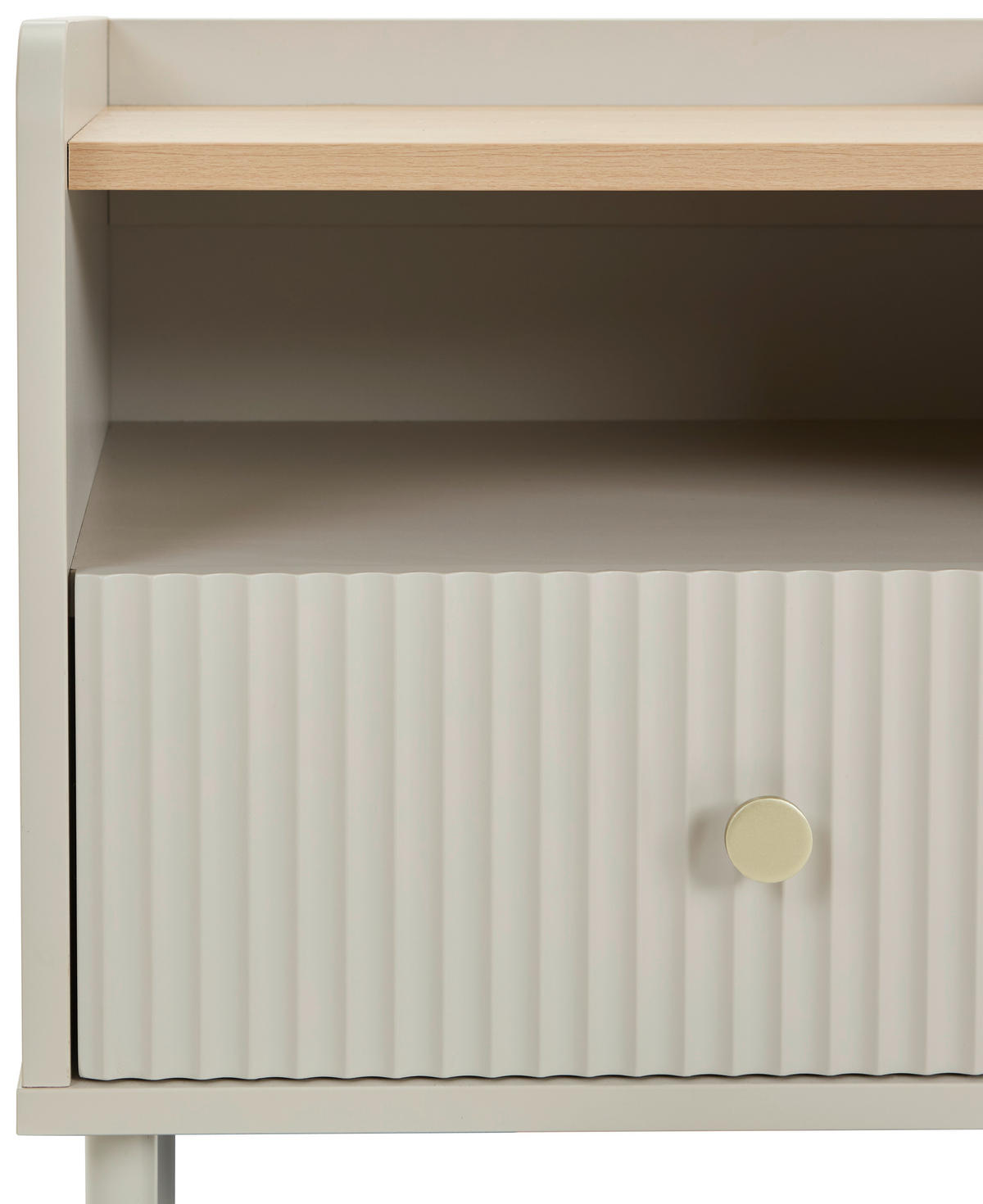 SÄNGBORD i ekfärgad, ljusgrå  - ljusgrå/guldfärgad, Design, metall/trämaterial (50/54/40cm) - Xora