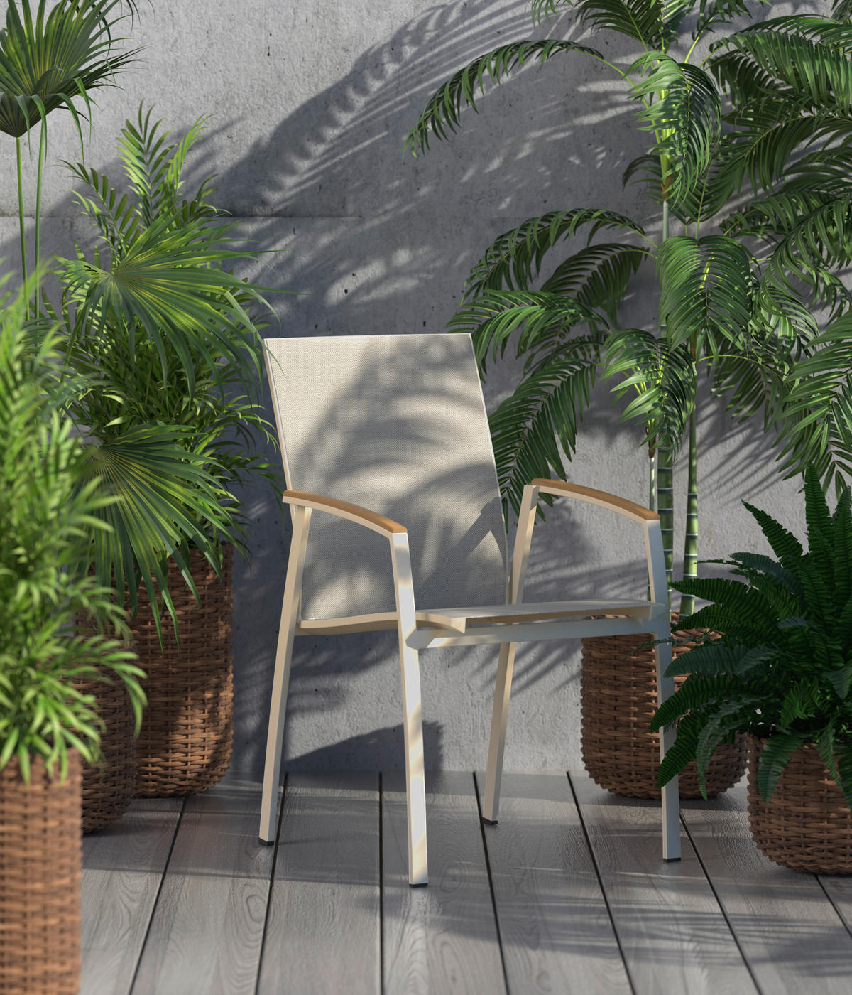 GARTENSTUHL Metall Creme  - Creme, Modern, Metall