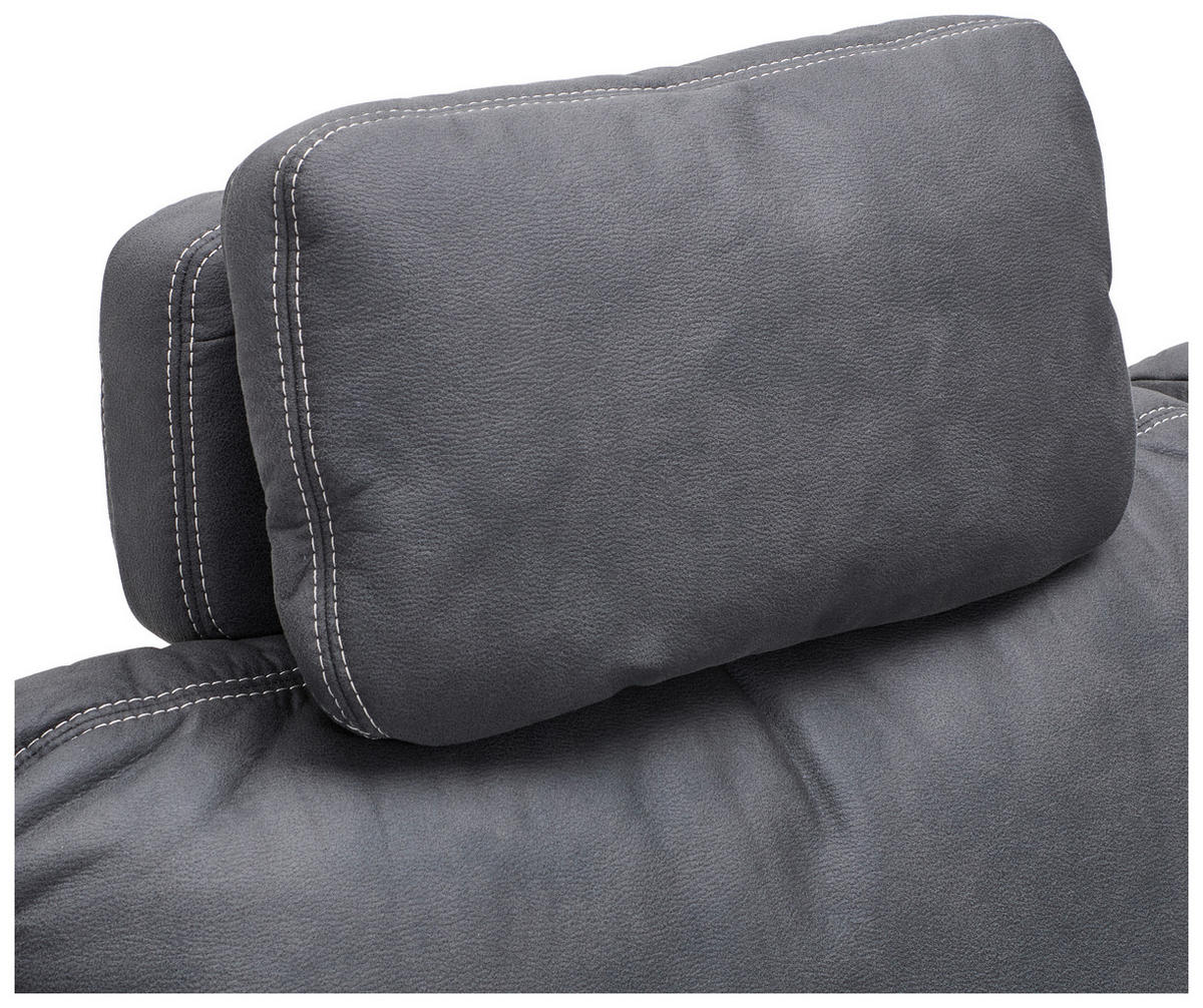 2,5-SITZER in Mikrofaser Grau  - Beige/Schwarz, Design, Textil/Metall (214/86/97cm) - Hom`in