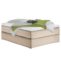 BOXSPRINGBETT 140/200 cm  in Beige  - Beige/Schwarz, Design, Textil (140/200cm) - home24