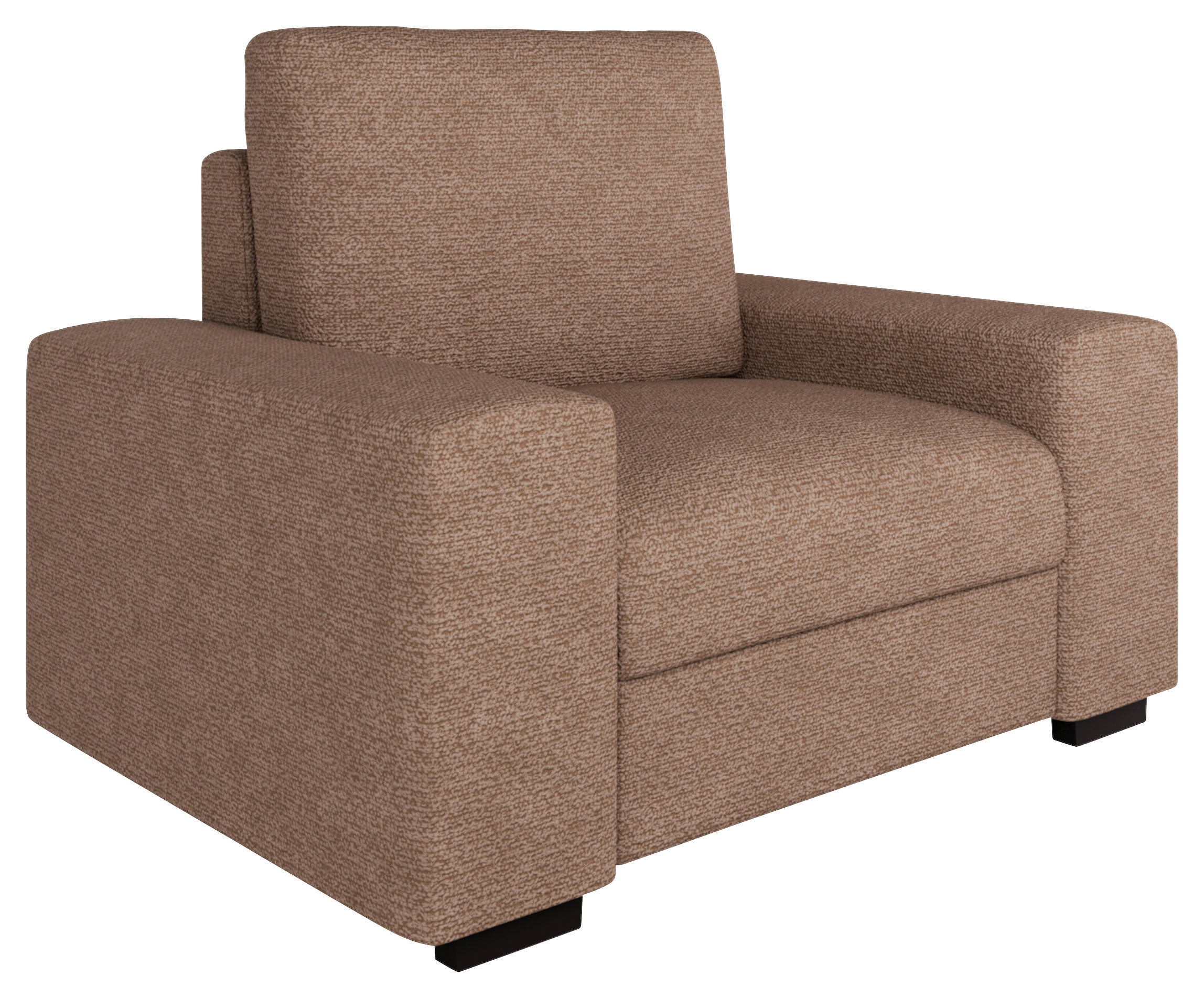 SESSEL in Bouclé Altrosa  - Beige/Schwarz, Design, Textil (108/91/92cm) - MID.YOU