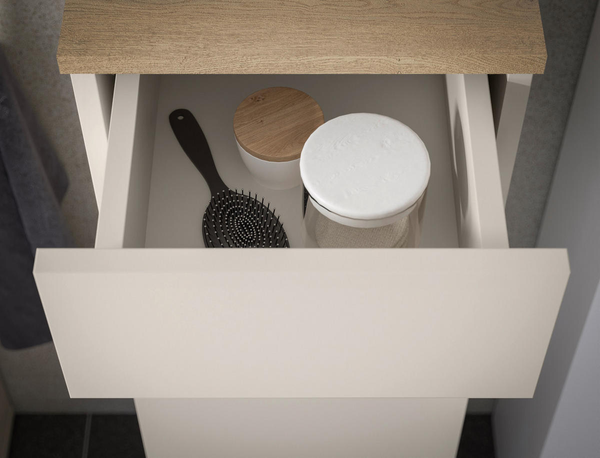 MIDISCHRANK 30/108/30 cm  - Kaschmir/Eichefarben, Design, Holzwerkstoff/Kunststoff (30/108/30cm) - home24