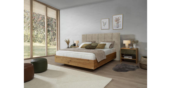 BOXSPRINGBETT 180/200 cm in Sandfarben, Wildeiche - Sandfarben/Wildeiche, Natur, Holz/Textil (180/200cm) - Valnatura
