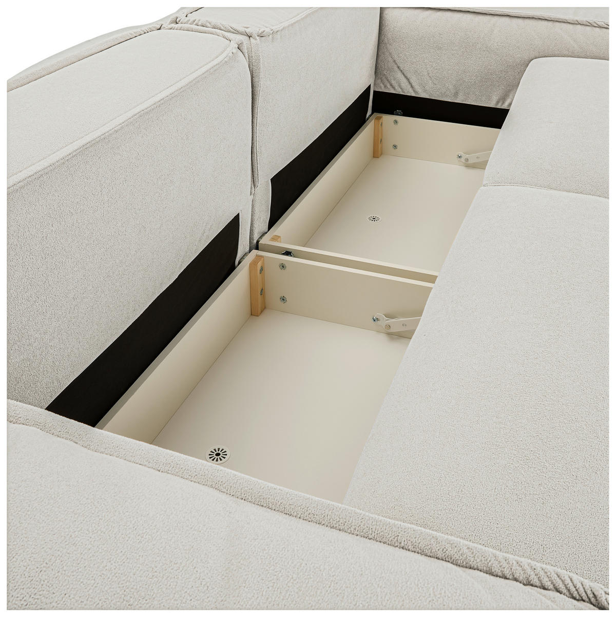 SCHLAFSOFA Webstoff Creme  - Creme/Schwarz, KONVENTIONELL, Kunststoff/Textil (256/83/115cm) - Carryhome