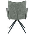 ARMLEHNSTUHL , Sitzfläche 360° drehbar , Webstoff  - Schwarz/Grün, Design, Textil/Metall (60/89/66cm) - Carryhome