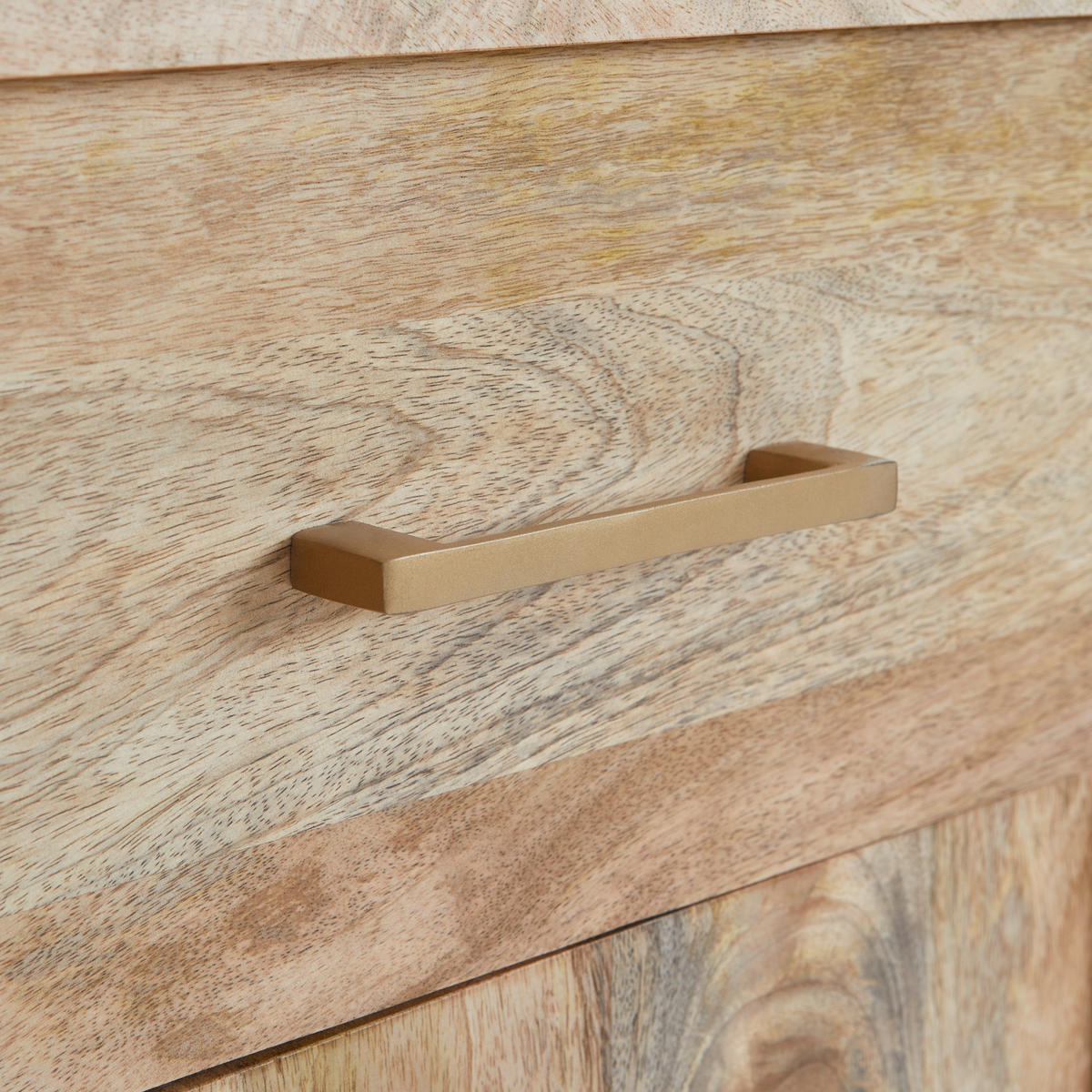 HIGHBOARD Valencia  in 135/132/40 cm  - Goldfarben/Naturfarben, Natur, Holz/Metall (135/132/40cm) - MID.YOU