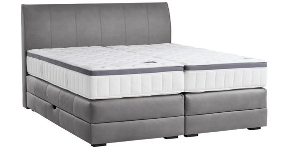 BOXSPRINGBETT 180/200 cm  in Grau  - Wengefarben/Grau, KONVENTIONELL, Holz/Textil (180/200cm) - Novel