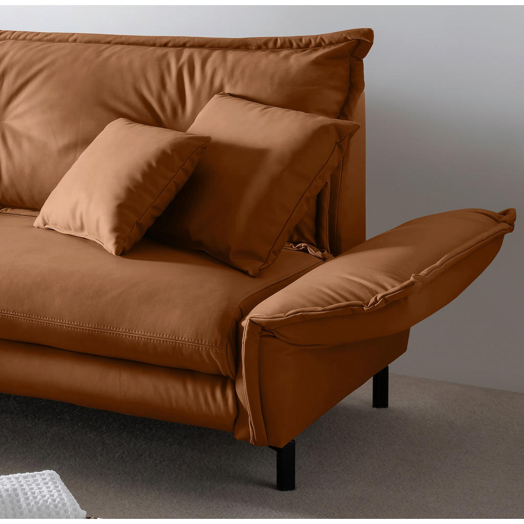 Thumbnail - Livetastic Ecksofa, Cognac, Textil, 4-Sitzer, Füllung: Schaumstoff, L-Form, Ottomane links, 255x180 cm, Made in Europe, ...