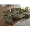 ECKSOFA in Echtleder Olivgrün  300/157 cm  - Schwarz/Olivgrün, Design, Leder/Metall (300/157cm) - Dieter Knoll
