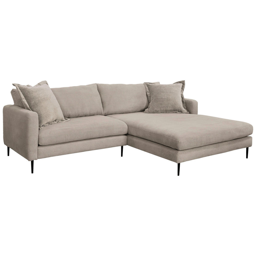 Thumbnail - P & B Ecksofa Joker, Hellbraun, Textil, 2-Sitzer, Ottomane rechts, L-Form, 268x193 cm, Rücken echt, Wohnzimmer, Sofas & ...