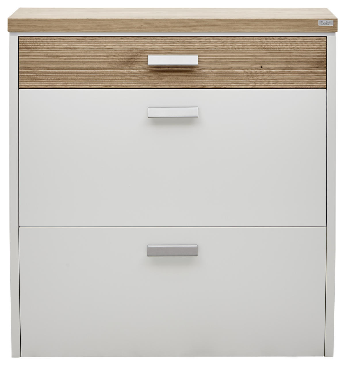 VÝKLOPNÁ SKRINKA NA TOPÁNKY, biela, farba duba, divoký dub, 92/96/31 cm - biela/farba duba, Design, kov/drevo (92/96/31cm) - Dieter Knoll