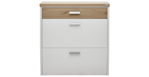 SCHUHSCHRANK 92/96/31 cm - Eichefarben/Silberfarben, Design, Holz/Holzwerkstoff (92/96/31cm) - Dieter Knoll