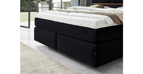 BOXSPRINGBETT 180/200 cm  in Schwarz, Eichefarben  - Eichefarben/Schwarz, KONVENTIONELL, Holz/Kunststoff (180/200cm) - Dieter Knoll