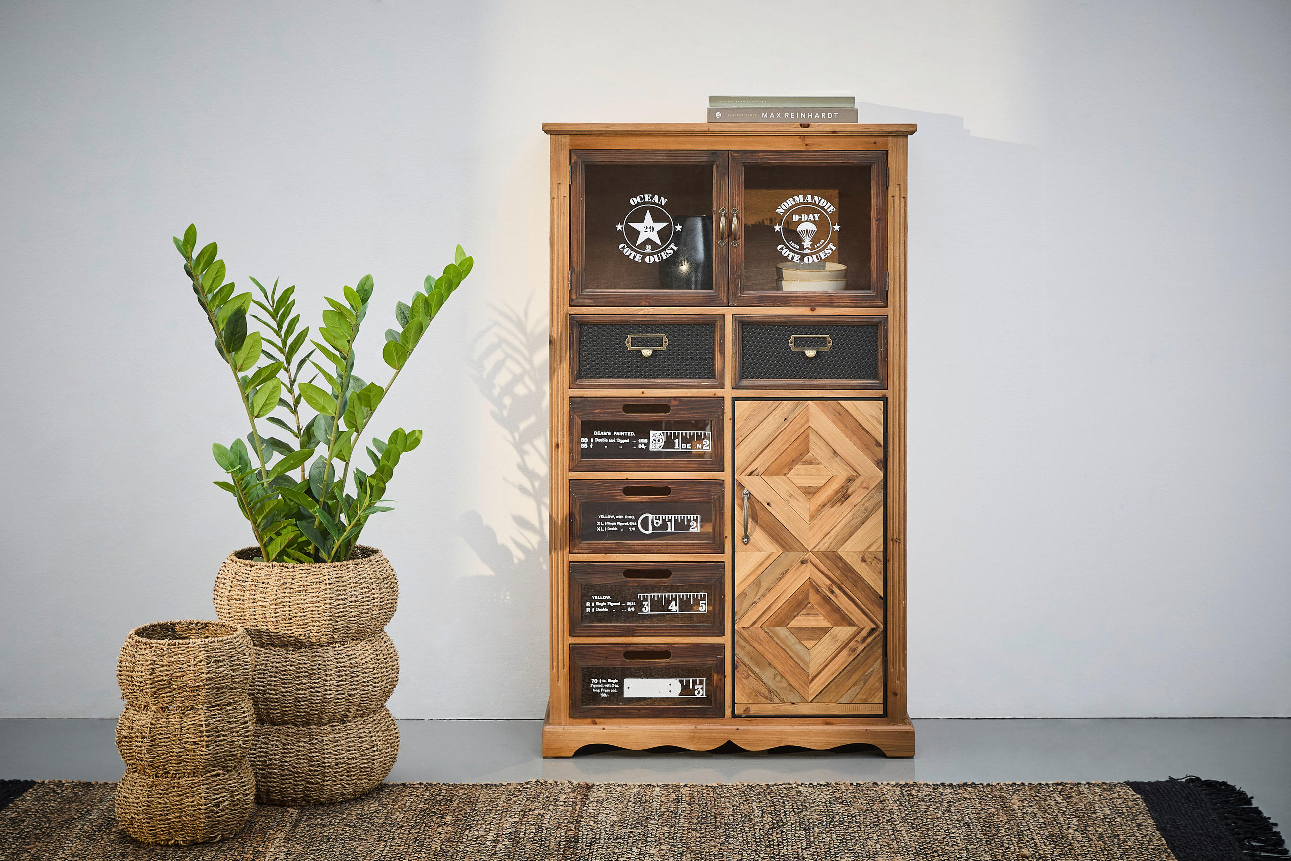 KOMMODE  in 75/127/32 cm  - Hellbraun/Messingfarben, LIFESTYLE, Glas/Holz (75/127/32cm) - Landscape