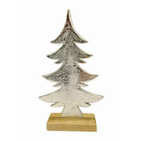 POM DECORATIV DE CRĂCIUN - culoare nichel/maro, Lifestyle, lemn/metal (12/21,5/4cm) - X-Mas