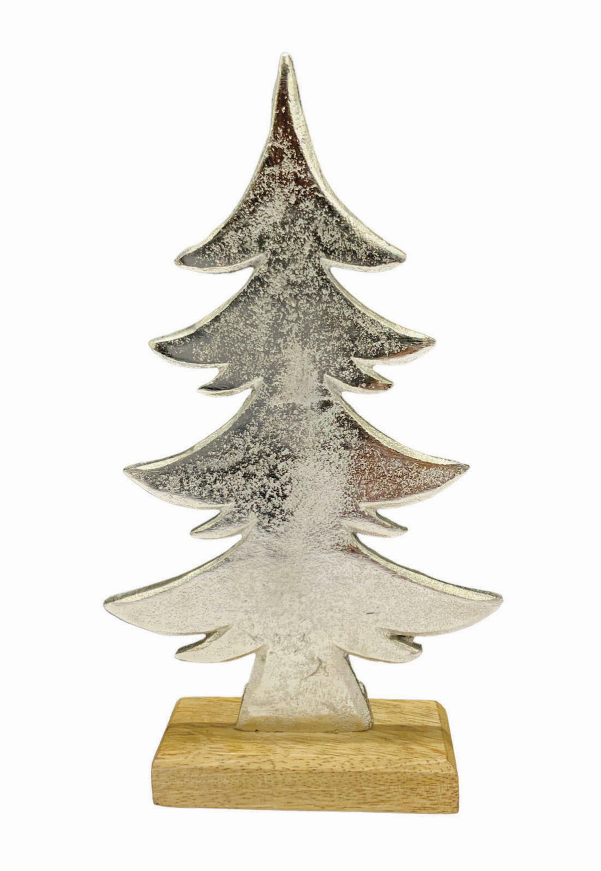 POM DECORATIV DE CRĂCIUN - culoare nichel/maro, Lifestyle, lemn/metal (12/21,5/4cm) - X-Mas