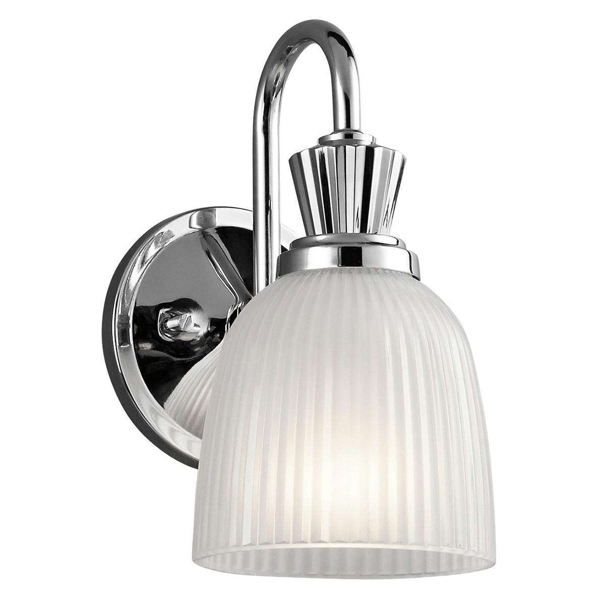 BADEZIMMER-WANDLEUCHTE Cora 12.7/24.1/17.2 cm  - Chromfarben, Design, Glas/Metall (12.7/24.1/17.2cm) - Elstead Lighting