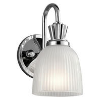BADEZIMMER-WANDLEUCHTE Cora 12.7/24.1/17.2 cm  - Chromfarben, Design, Glas/Metall (12.7/24.1/17.2cm) - Elstead Lighting