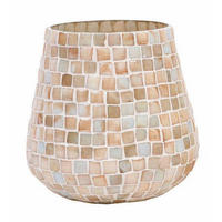 TEELICHTGLAS  - Creme/Rosa, KONVENTIONELL, Kunststoff (16/16/16cm) - Cor Mulder