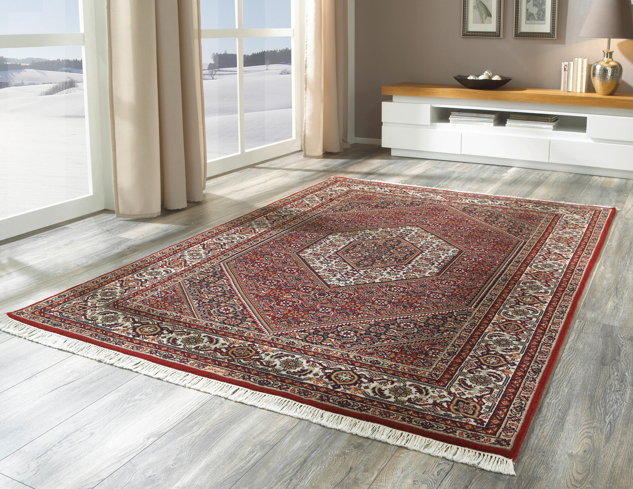 ORIENTÁLNÍ KOBEREC, 120/180 cm, krémová, červená - krémová/červená, Lifestyle, textil (120/180cm) - Cazaris