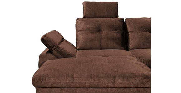 WOHNLANDSCHAFT in Mikrovelours Kupferfarben - Schwarz/Kupferfarben, KONVENTIONELL, Kunststoff/Textil (127/334/217cm) - Carryhome