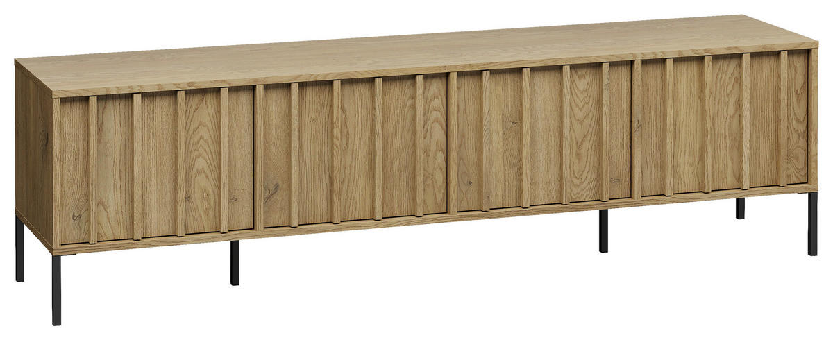 LOWBOARD  180/50/40 cm   - Eichefarben/Schwarz, Design, Holz/Metall (180/50/40cm) - MID.YOU