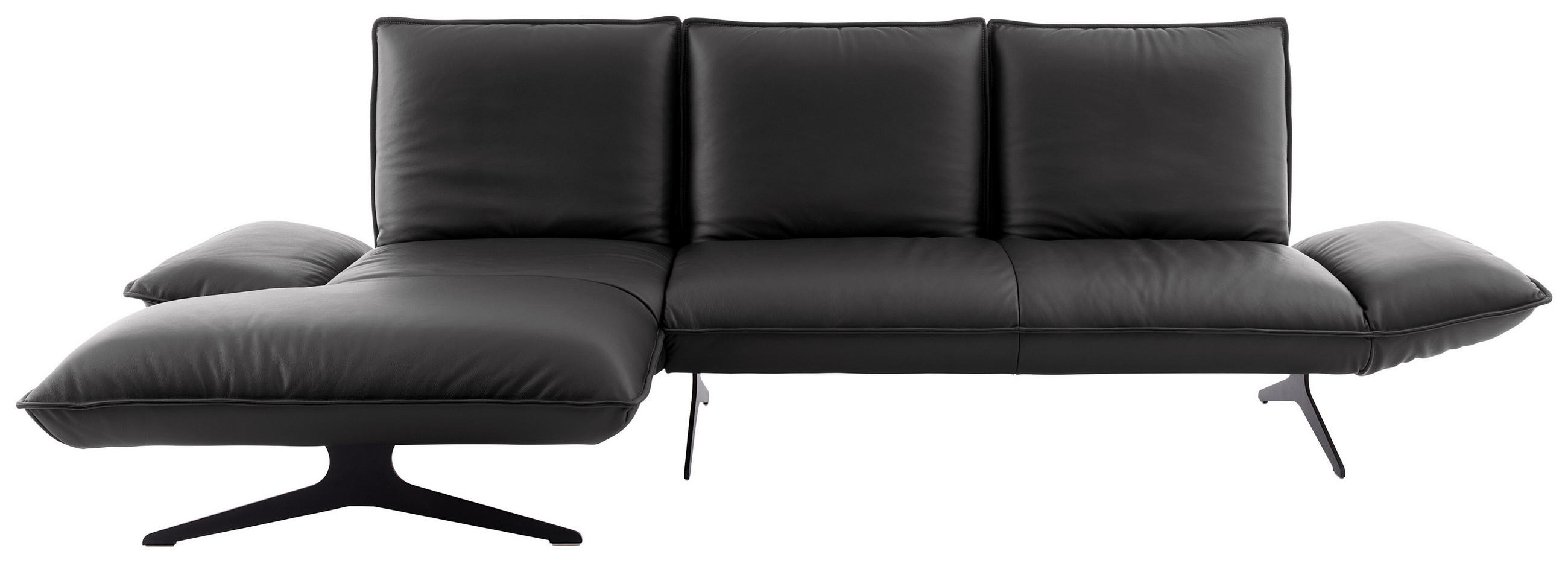 ECKSOFA Echtleder Anthrazit  - Anthrazit/Schwarz, Design, Leder/Metall (167/275cm) - Koinor