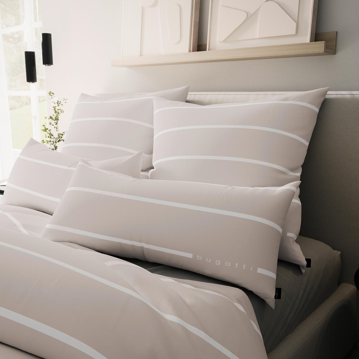 LIZENZBETTWÄSCHE Satin 135/200 cm  - Beigebraun, Basics, Textil (135/200cm) - Bugatti