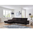 ECKSOFA in Echtleder Dunkelbraun  - Dunkelbraun/Schwarz, Design, Leder/Metall (193/328cm) - Dieter Knoll