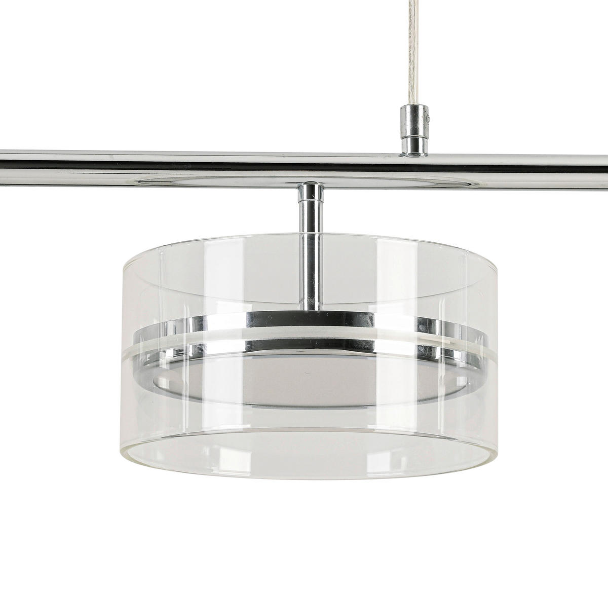 LED FÜGGŐLÁMPA 93/18/120 cm  - krómszínű, Design, műanyag/Üveg (93/18/120cm) - Ambiente