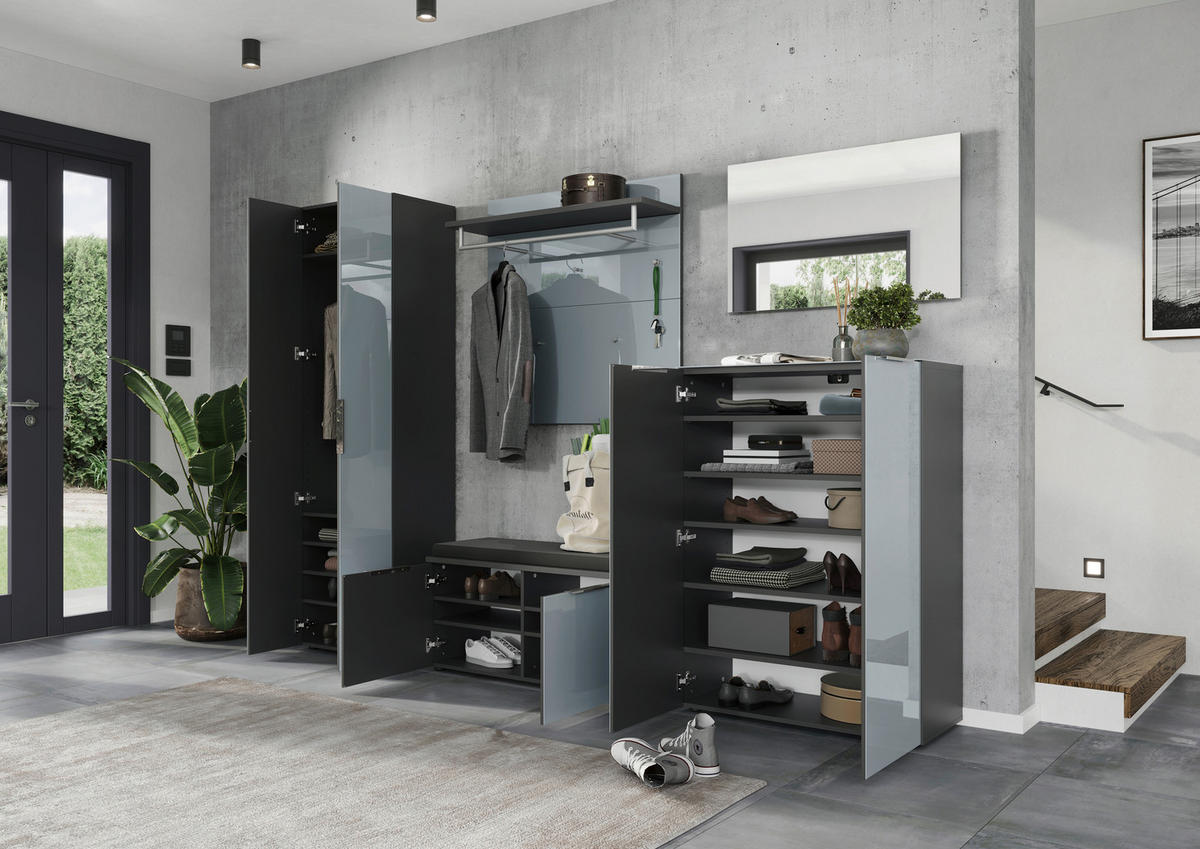 GARDEROBENSCHRANK  in 59/197/40 cm  - Chromfarben/Silberfarben, MODERN, Glas/Holzwerkstoff (59/197/40cm) - Germania