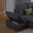 ECKSOFA in Bouclé Dunkelgrau  - Dunkelgrau/Schwarz, Design, Textil/Metall (220/250cm) - Xora