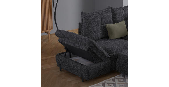 ECKSOFA in Bouclé Dunkelgrau  - Dunkelgrau/Schwarz, Design, Textil/Metall (220/250cm) - Xora