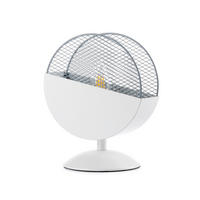 STOLNÍ LAMPA, E14, 18/13/22 cm - bílá/světle modrá, Basics, kov/plast (18/13/22cm)