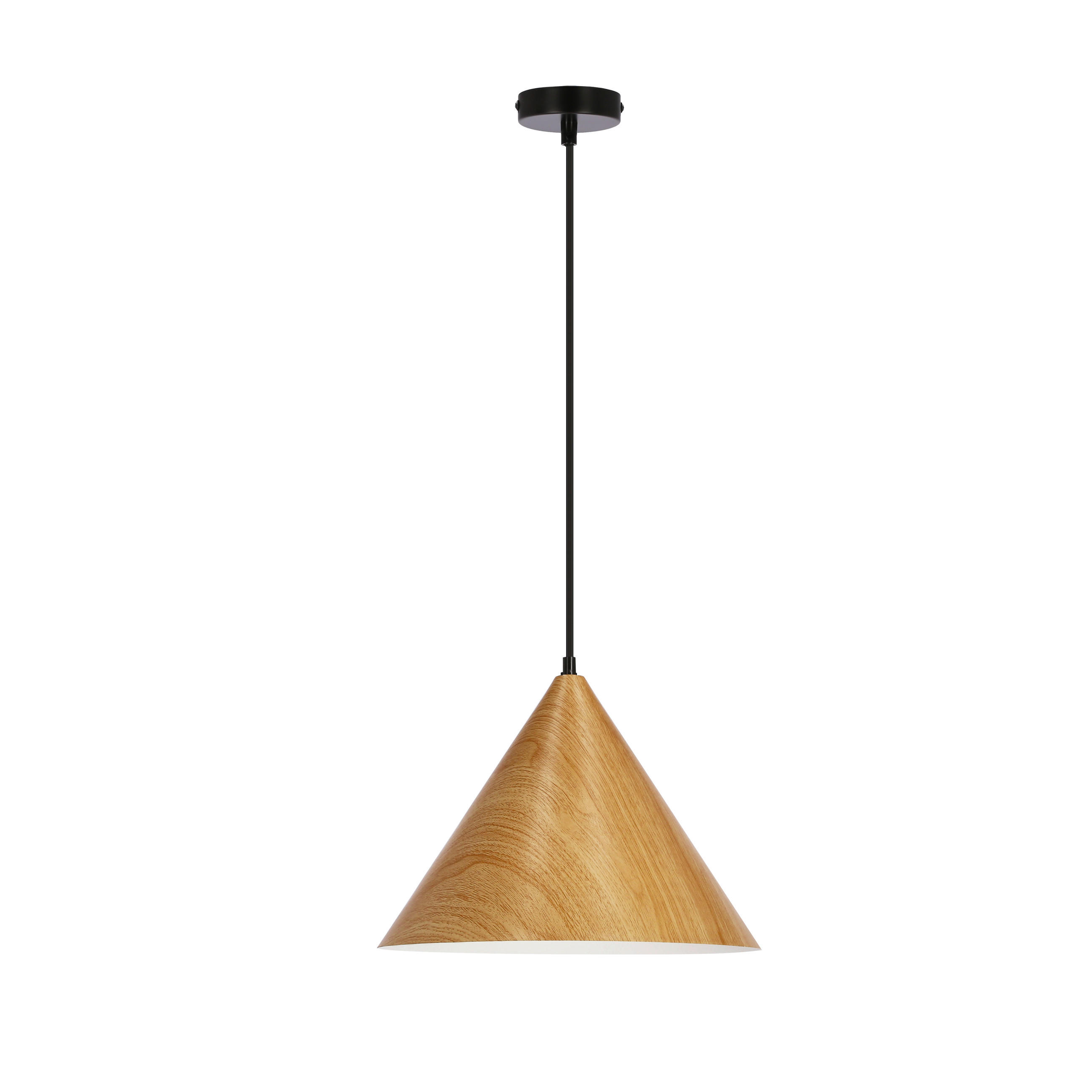 XXXLutz Hängeleuchte Dunca Schwarz, Honigeiche 32x115x32 cm